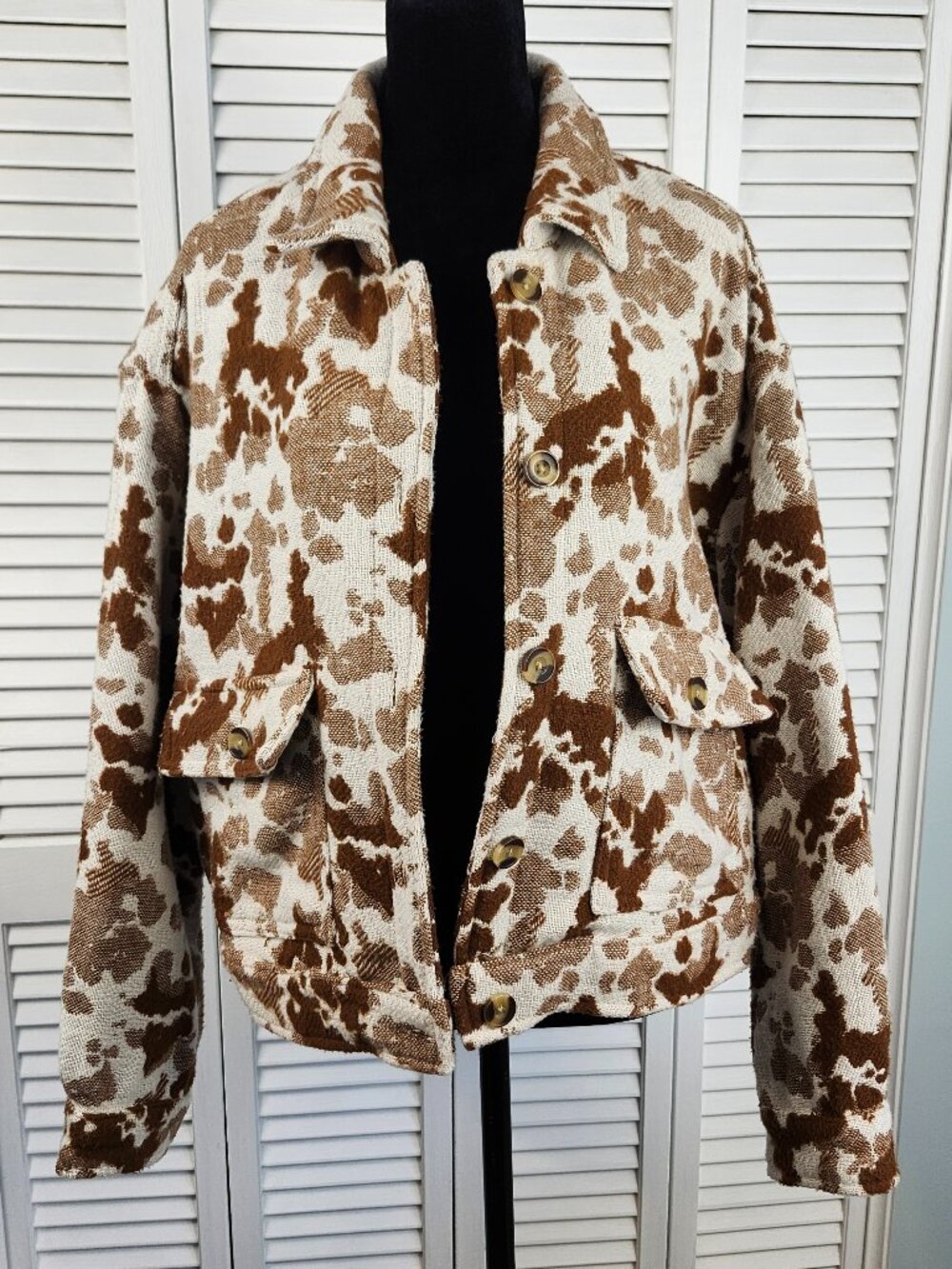 Sonoma Brown and White Tweed Jacket Size Large